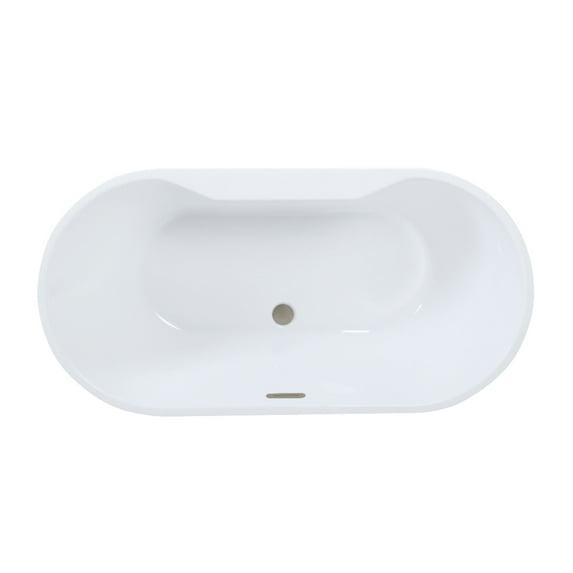 Kingston Brass Aqua Eden 63-Inch Acrylic Oval Double Ended Freestanding Tub With Drain