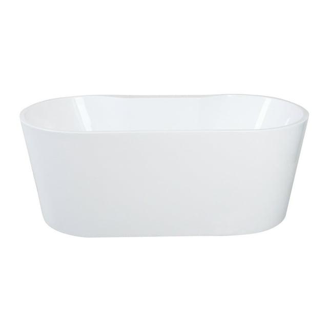 Kingston Brass Kingston Brass Aqua Eden 66-5/16-Inch Acrylic Oval Double Ended Freestanding Tub with Drain VTDE673223
