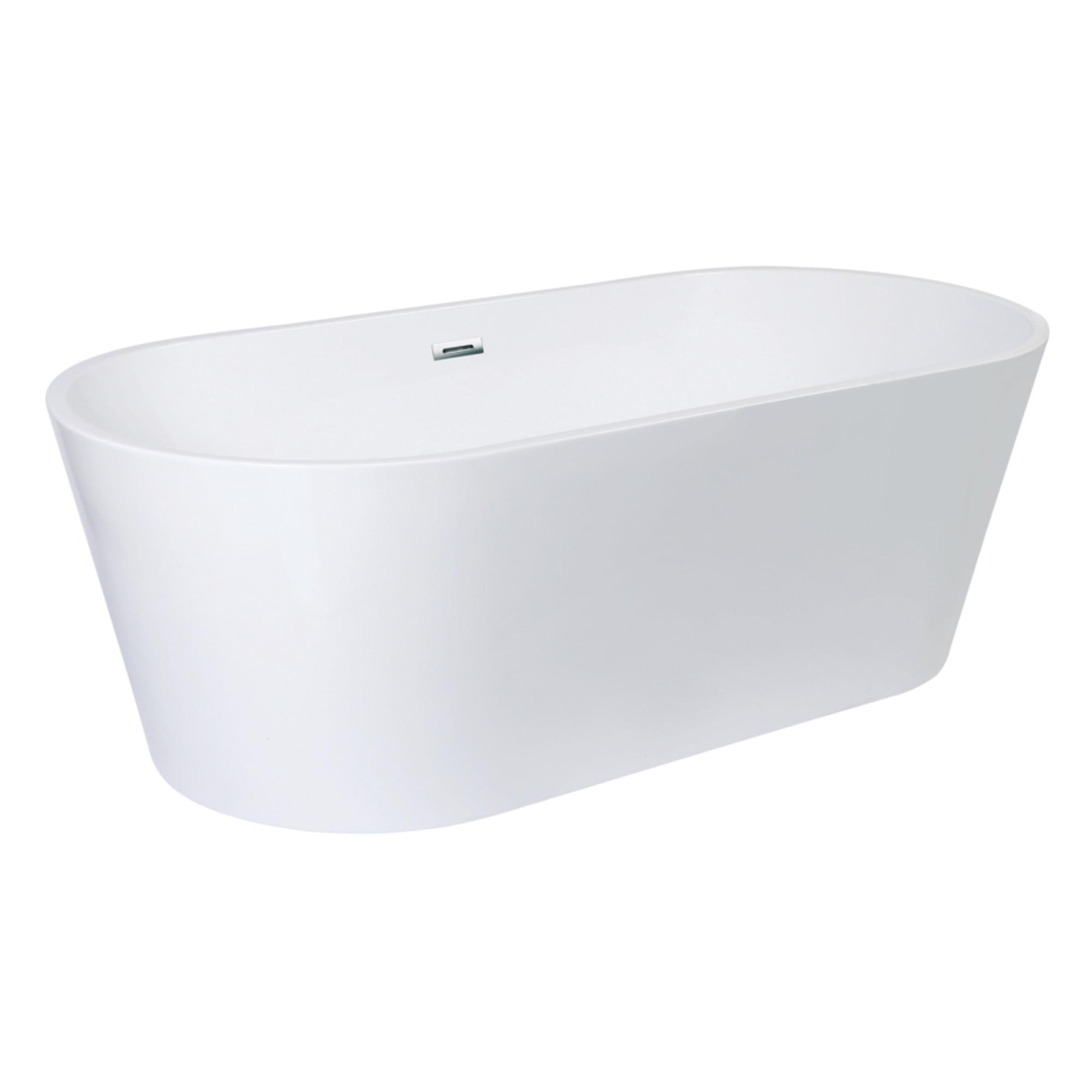 Kingston Brass Aqua Eden 71-Inch Acrylic Oval Double Ended Freestanding Tub with Drain
