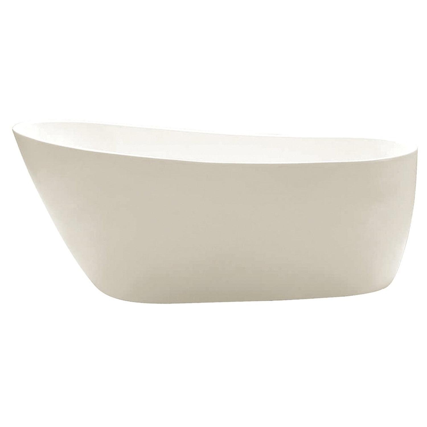 Aqua Eden White 59" Freestanding Acrylic Clawfoot Bathtub