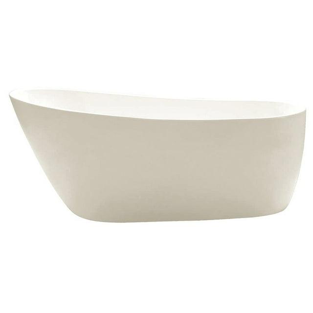 Kingston Brass Aqua Eden 59-Inch Acrylic Oval Single Slipper Freestanding Tub with Drain