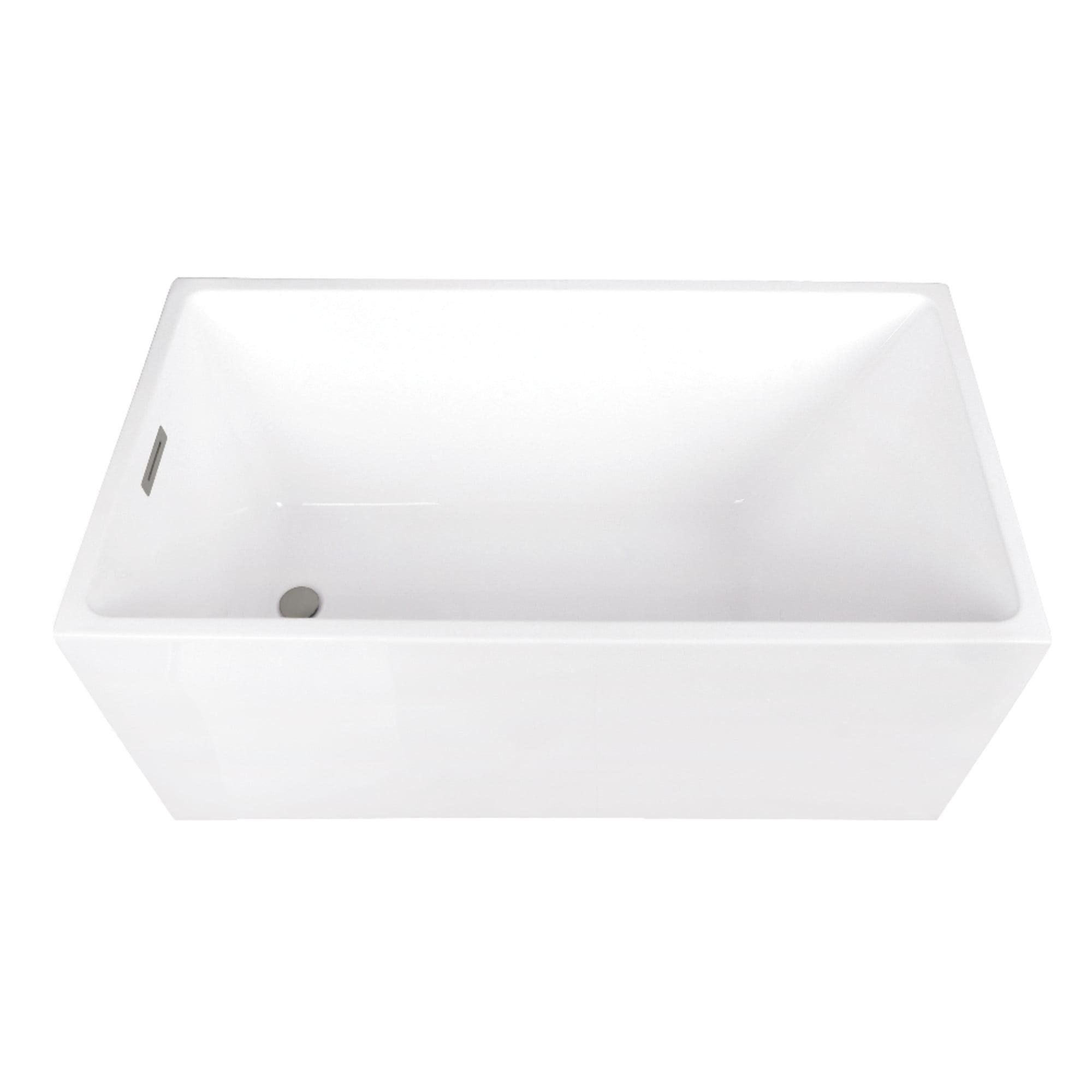 Kingston Brass Kingston Brass Aqua Eden 51-Inch Acrylic Rectangular Double Ended Freestanding Tub With Drain VTSQ512823C418