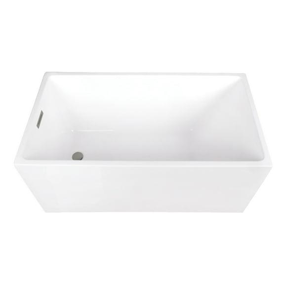 Kingston Brass Kingston Brass Aqua Eden 51-Inch Acrylic Rectangular Double Ended Freestanding Tub With Drain VTSQ512823C418