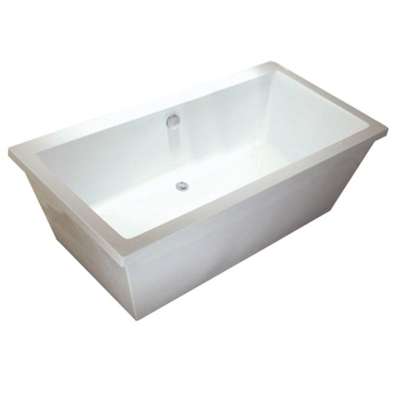 Kingston Brass Aqua Eden 66-Inch Acrylic Rectangular Double Ended Freestanding Tub with Drain