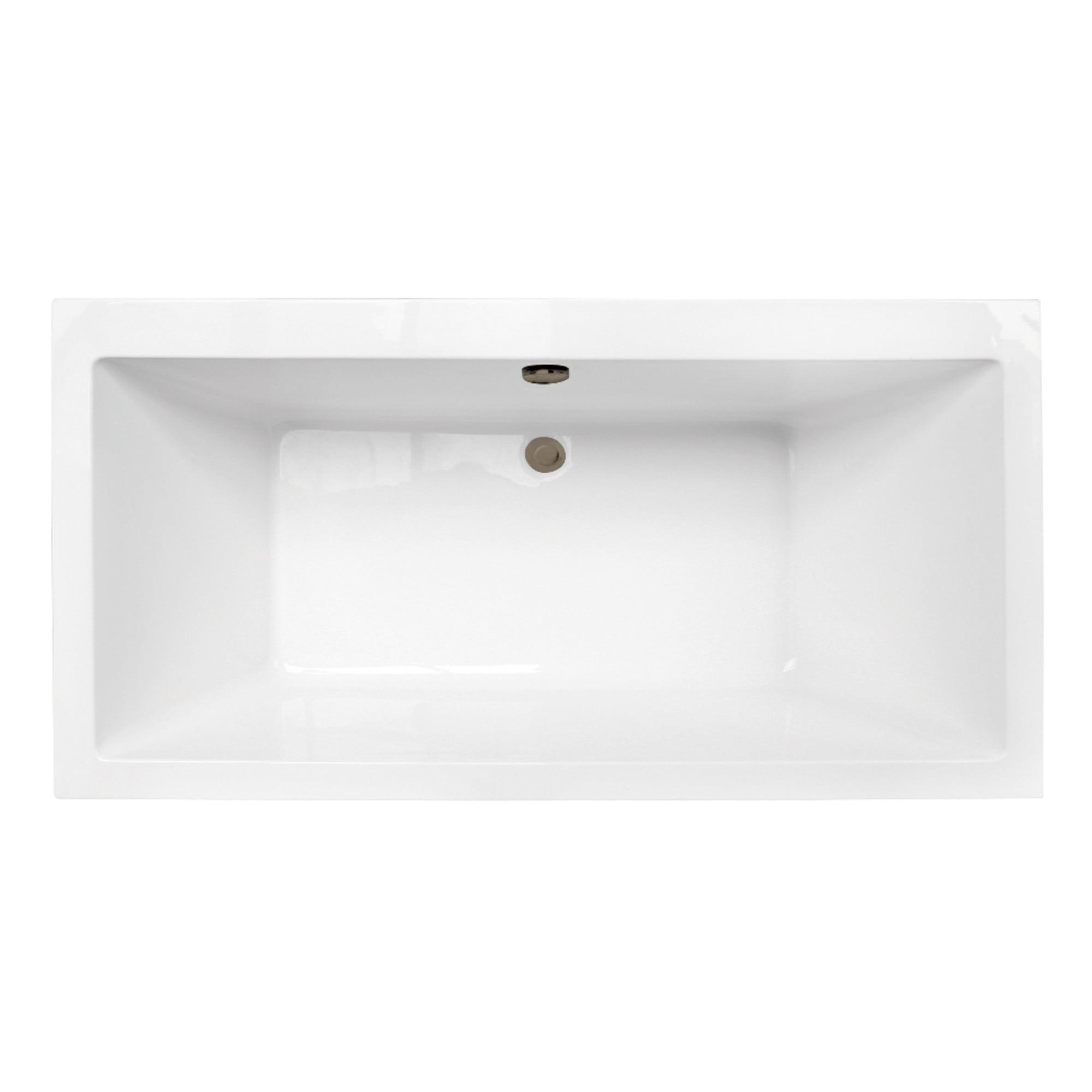 Kingston Brass Aqua Eden 66-Inch Acrylic Rectangular Double Ended Freestanding Tub with Overflow/Drain Assembly