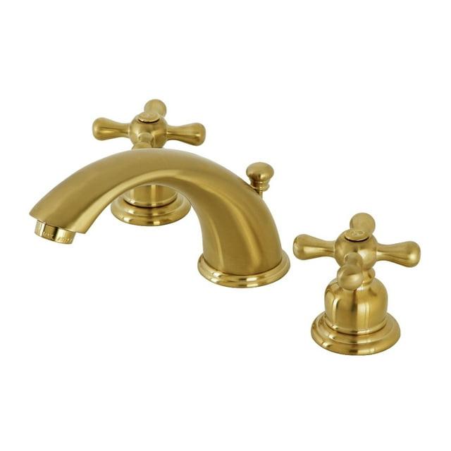 Kingston Brass  Victorian Deck Mount Widespread Bathroom Faucet Brushed Brass Brushed