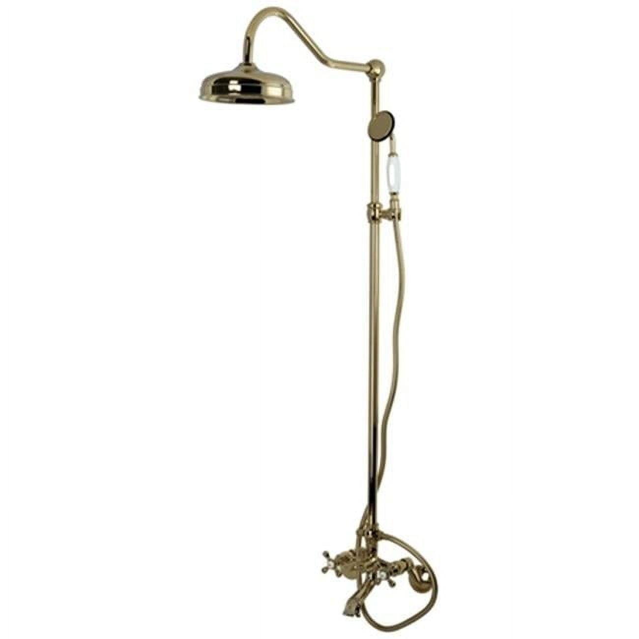 Kingston Brass Kingston Brass Vintage Two-Handle 2-Hole Wall Mount Clawfoot Tub Faucet Package with Shower Combo and Hand Shower CCK2662