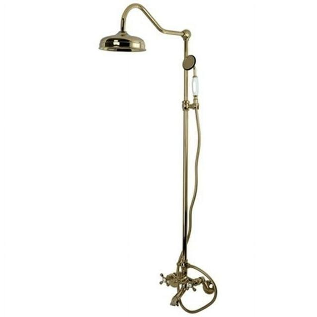 Kingston Brass Kingston Brass Vintage Two-Handle 2-Hole Wall Mount Clawfoot Tub Faucet Package with Shower Combo and Hand Shower CCK2662