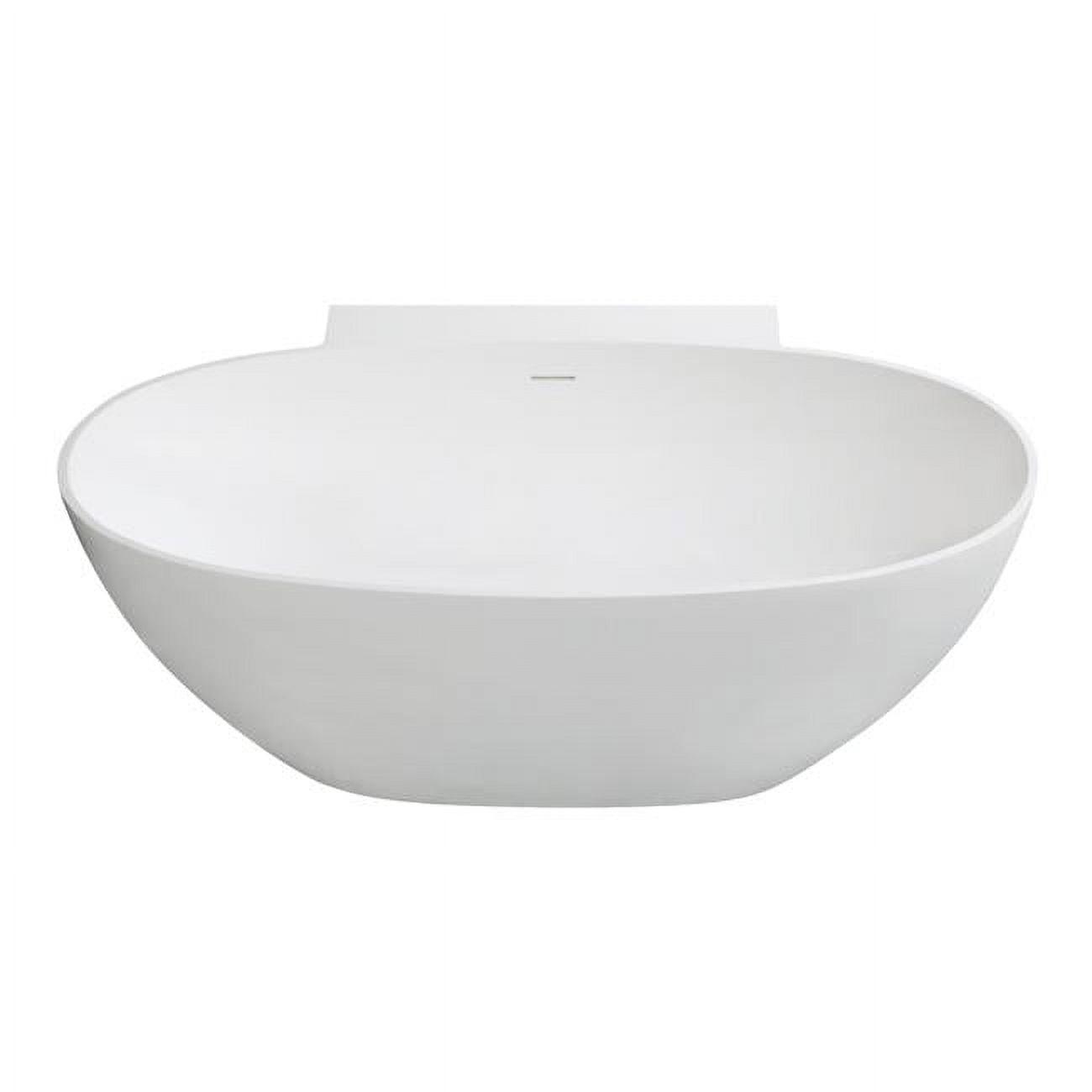 Arcticstone 63-Inch Matte White Solid Surface Freestanding Tub