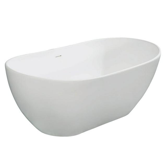 Kingston Brass Kingston Brass Arcticstone Solid Surface Oval Double Slipper Freestanding Tub with Drain VRTRS653224