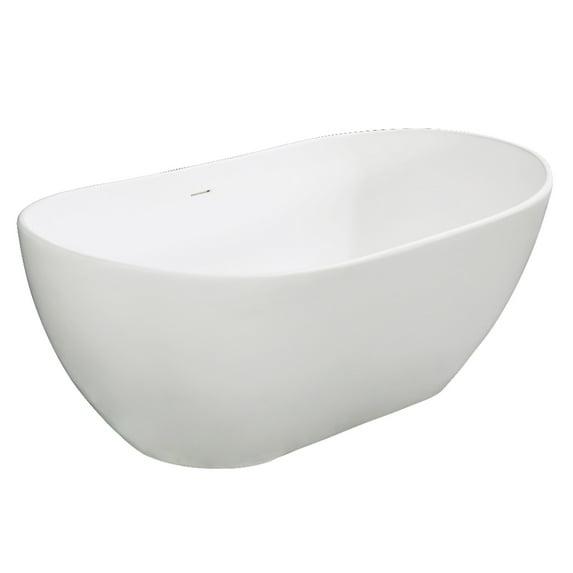 Kingston Brass Kingston Brass Arcticstone Solid Surface Oval Double Slipper Freestanding Tub with Drain VRTRS653224