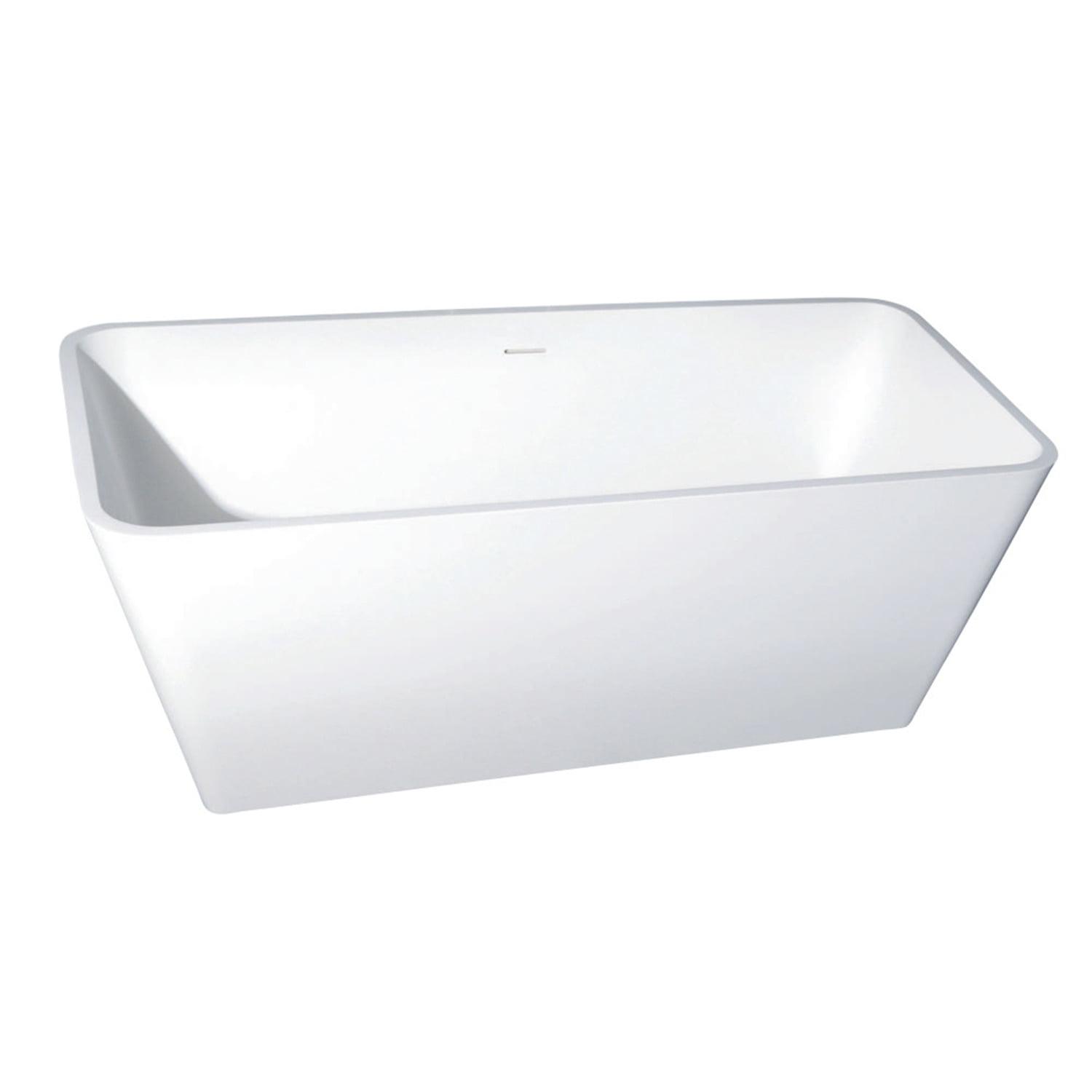 Kingston Brass Vrtsq592722 Aqua Eden 59" Free Standing Engineered Stone Soaking Tub -