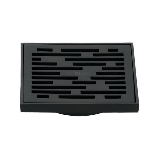 Kingston Brass Watercourse 4-Inch Square Grid Shower Drain with Hair Catcher