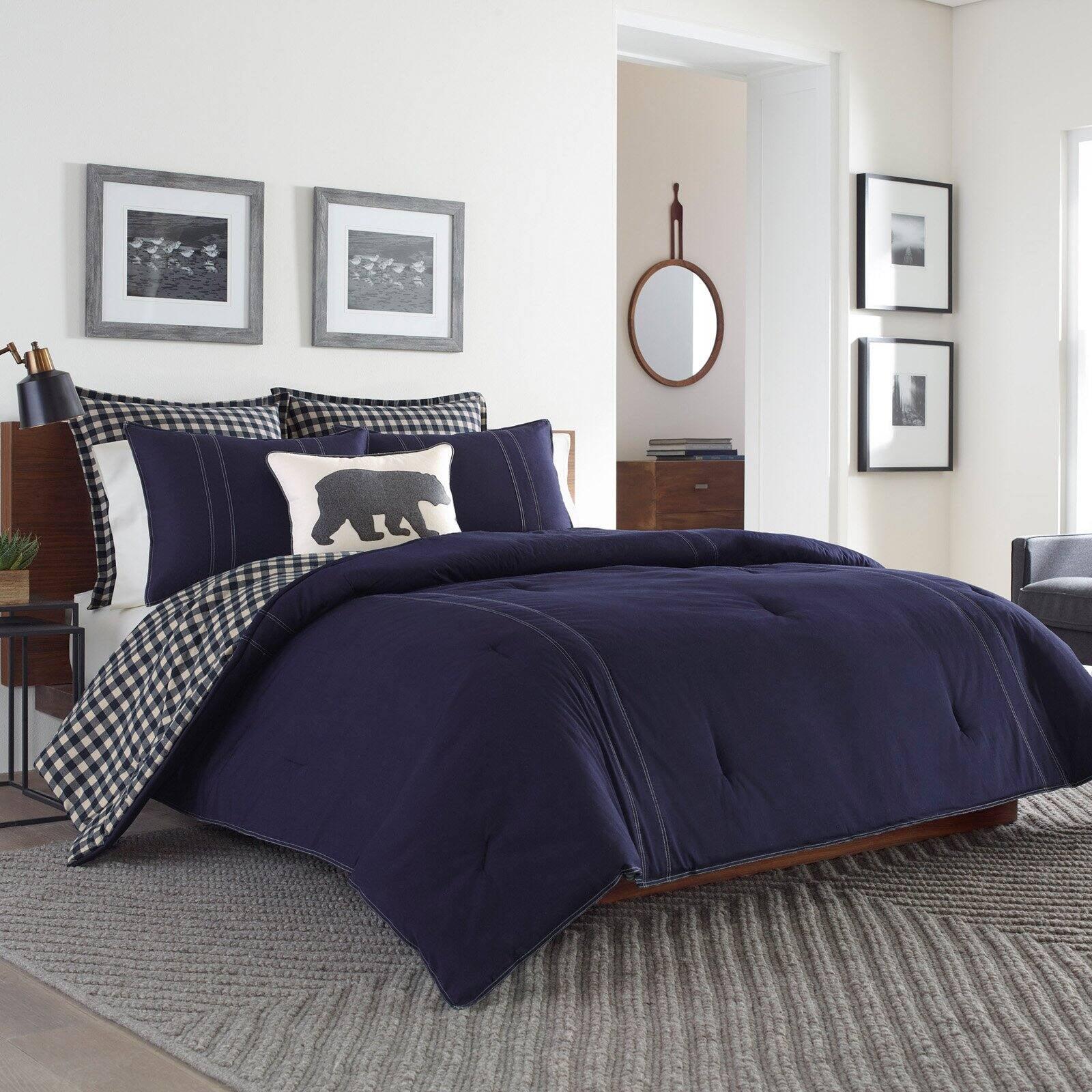 Eddie Bauer Kingston Navy Cotton Reversible Comforter Set