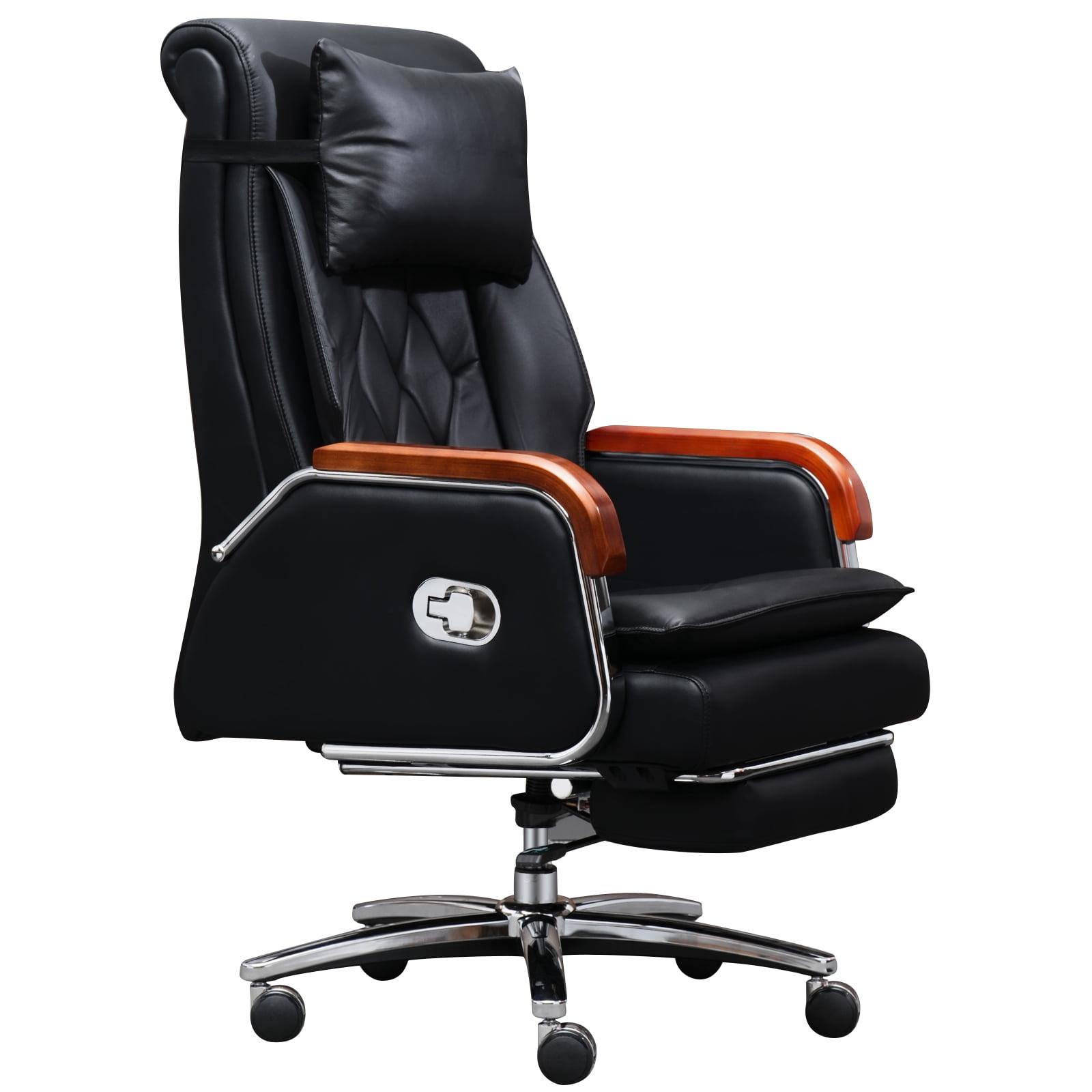 Kinnls Kinnls Cameron Massage Chair Genuine Leather Executive Chair With Headrest