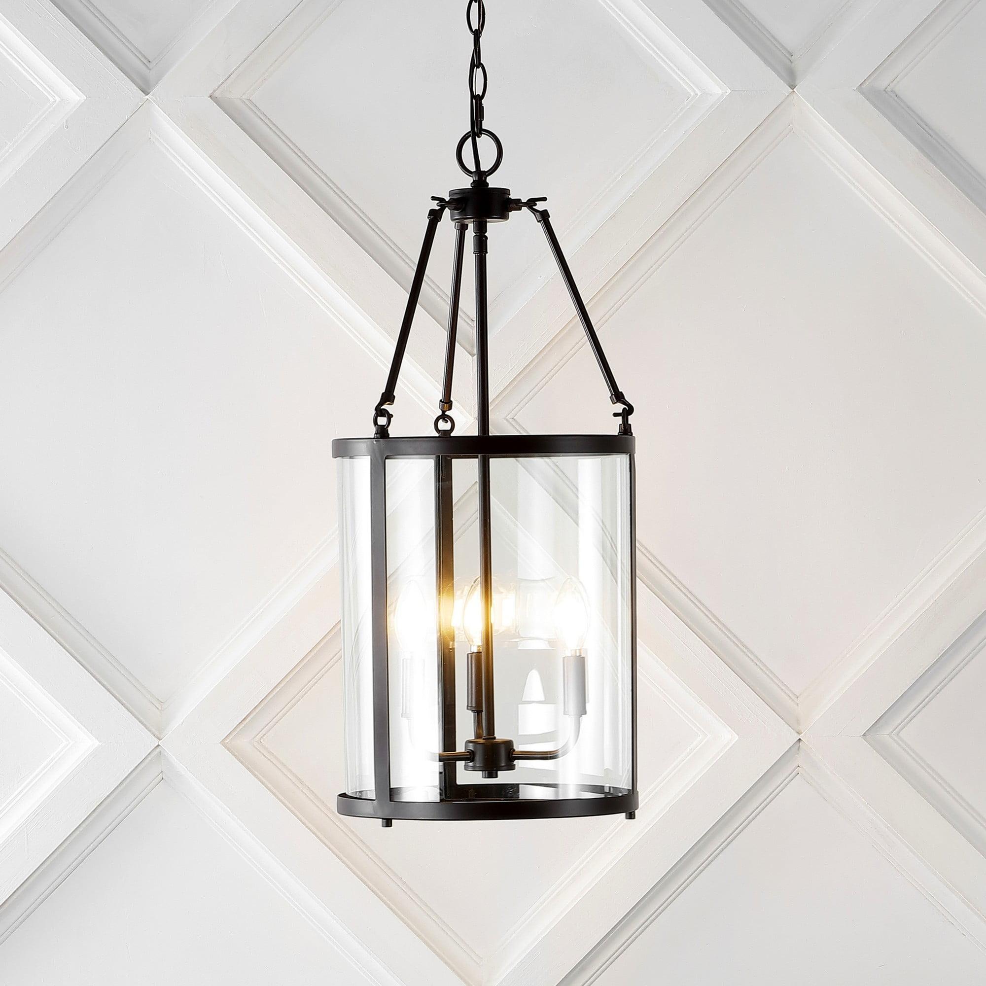 Kinsley 12" Industrial Farmhouse Oil-Rubbed Bronze LED Pendant with Clear Glass
