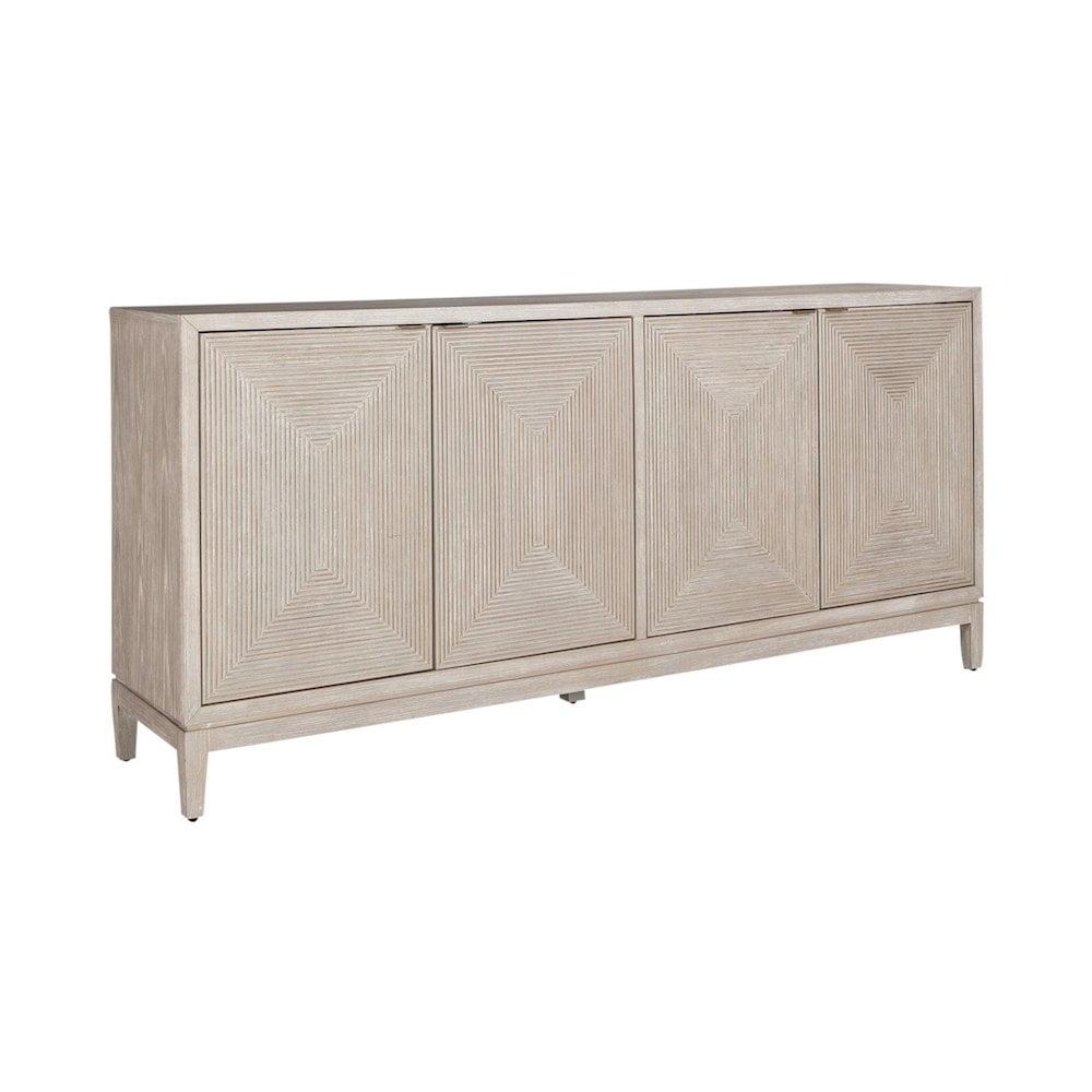 Kinsley Beige 4-Door Accent Cabinet with Adjustable Shelving