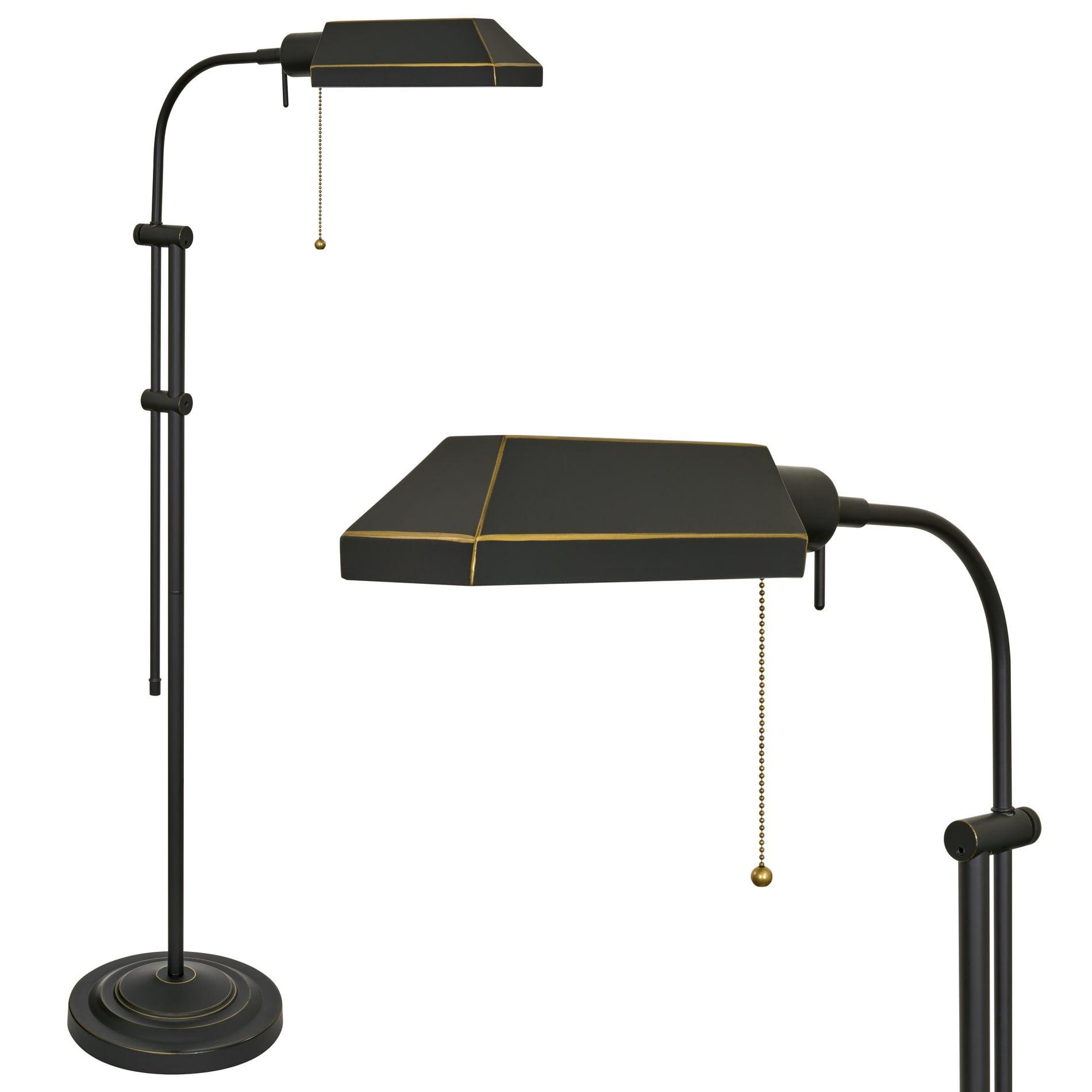GOURE Prescott 58" Modern Industrial Adjustable Standing Pharmacy Floor Lamp, Dark Bronze Finish, Includes 6W LED Bulb (60W eq.) Energy Efficient, Eco-Friendly, Pivot Head for Hobby/Precise Task