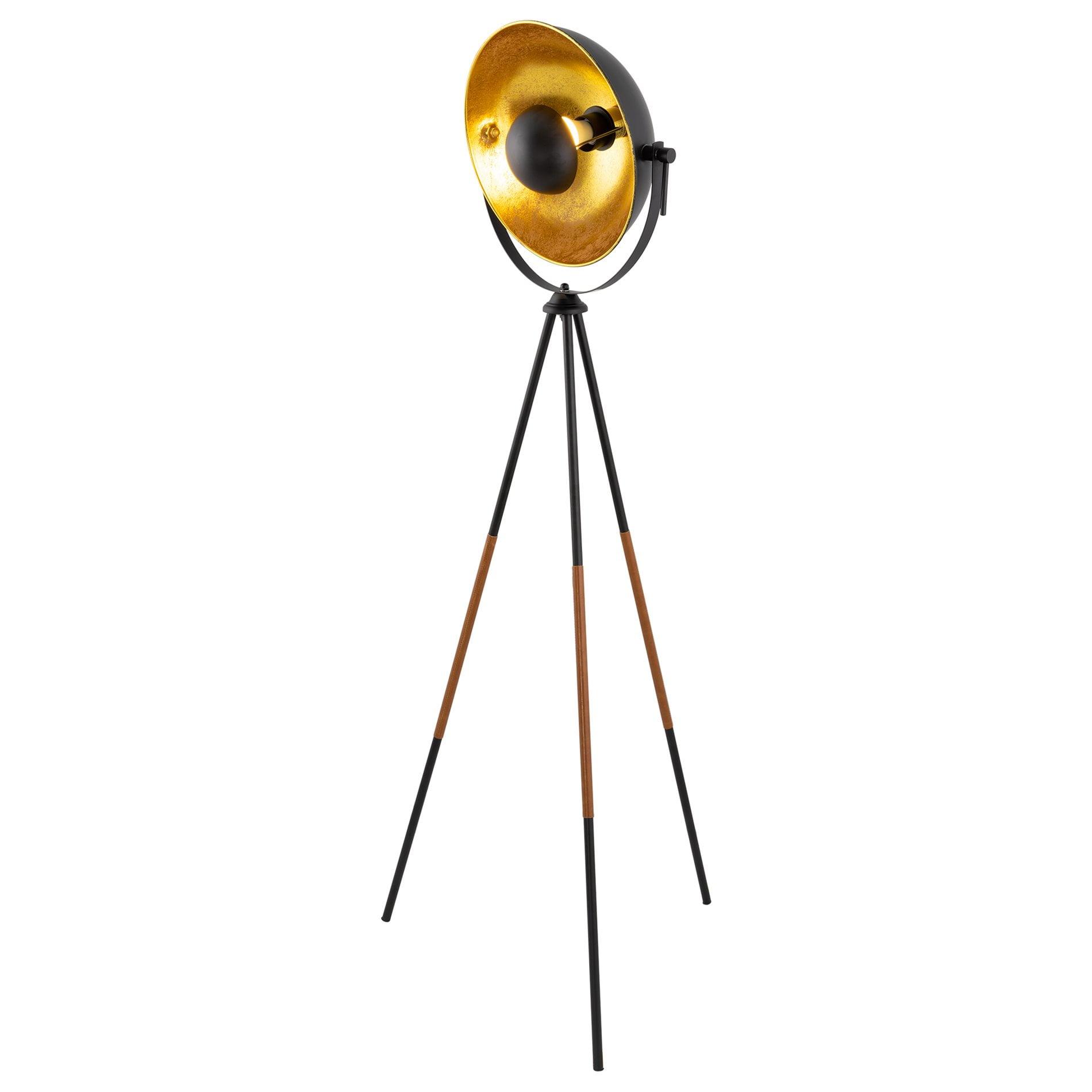 Sulis 58" Black Tripod Floor Lamp with Satellite Dome Shade