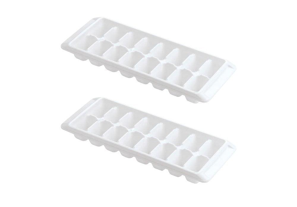 White BPA-Free Easy Release Rectangular Ice Cube Trays, Pack of 2