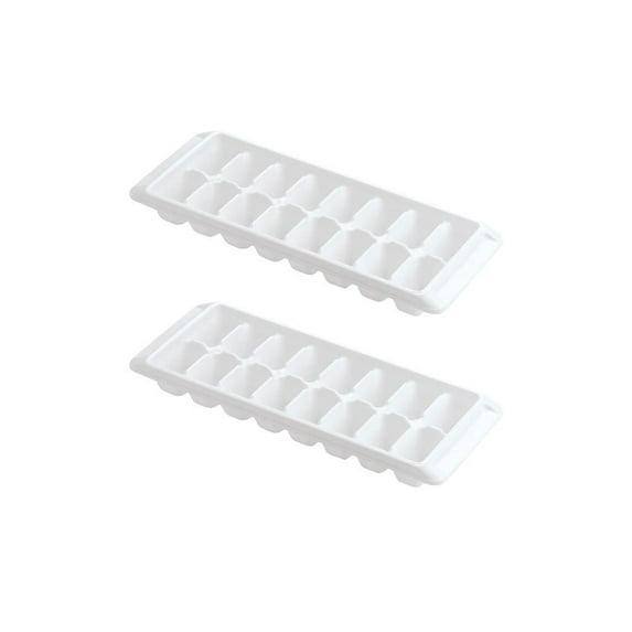 Ice Tray Easy Release White Ice Cube Trays, 16 Cube (Pack of 2) (2867-WHT-2)