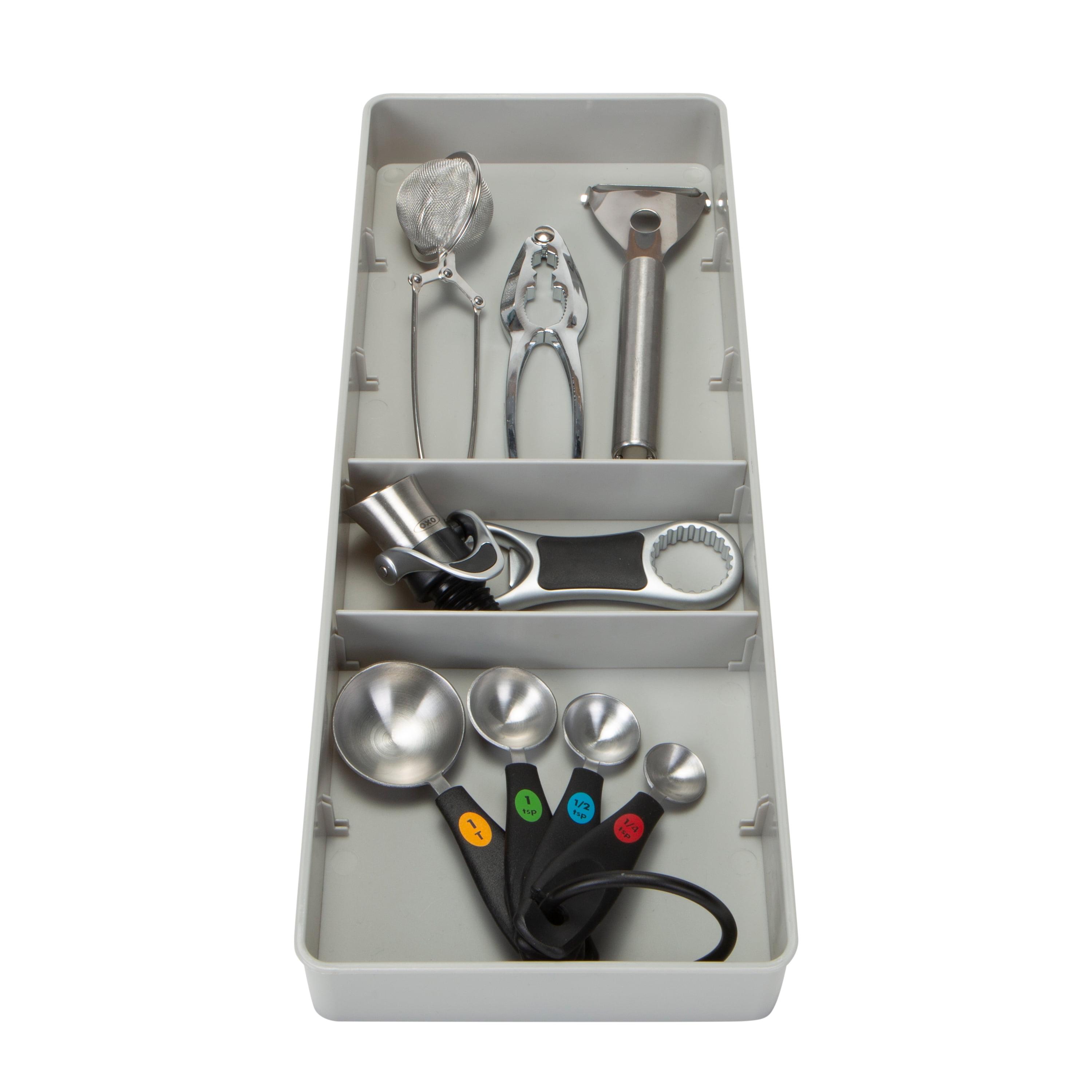 Kitchen Details Adjustable Drawer Organizer in Grey