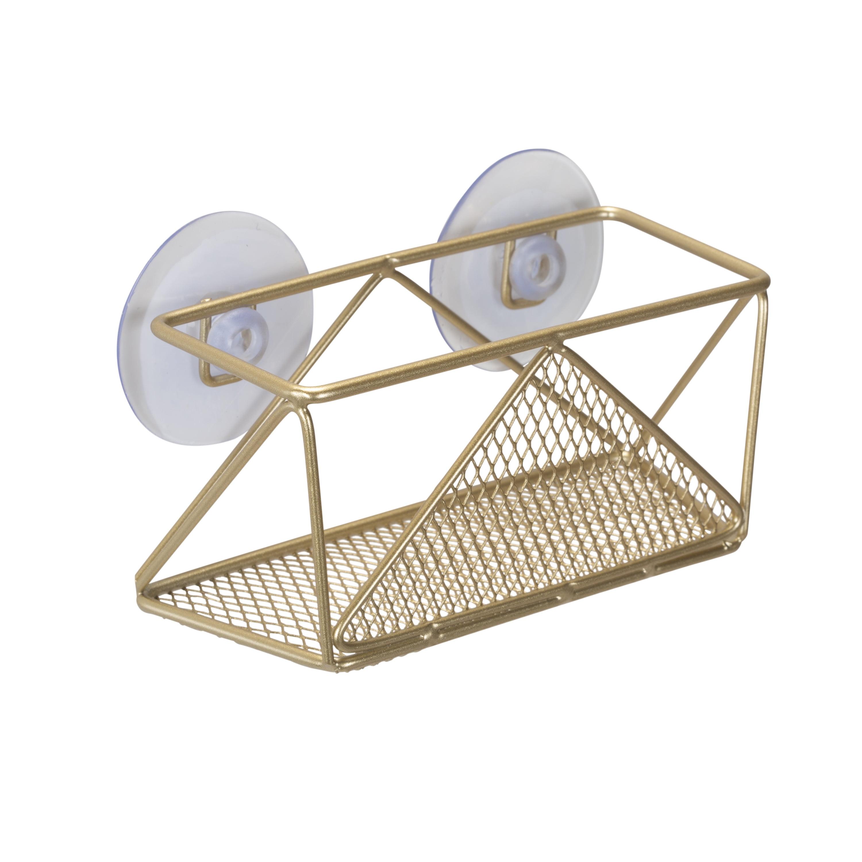 Kitchen Details Geode Sponge Holder in Satin Gold - 5.9"x 2.5"x 2.4"