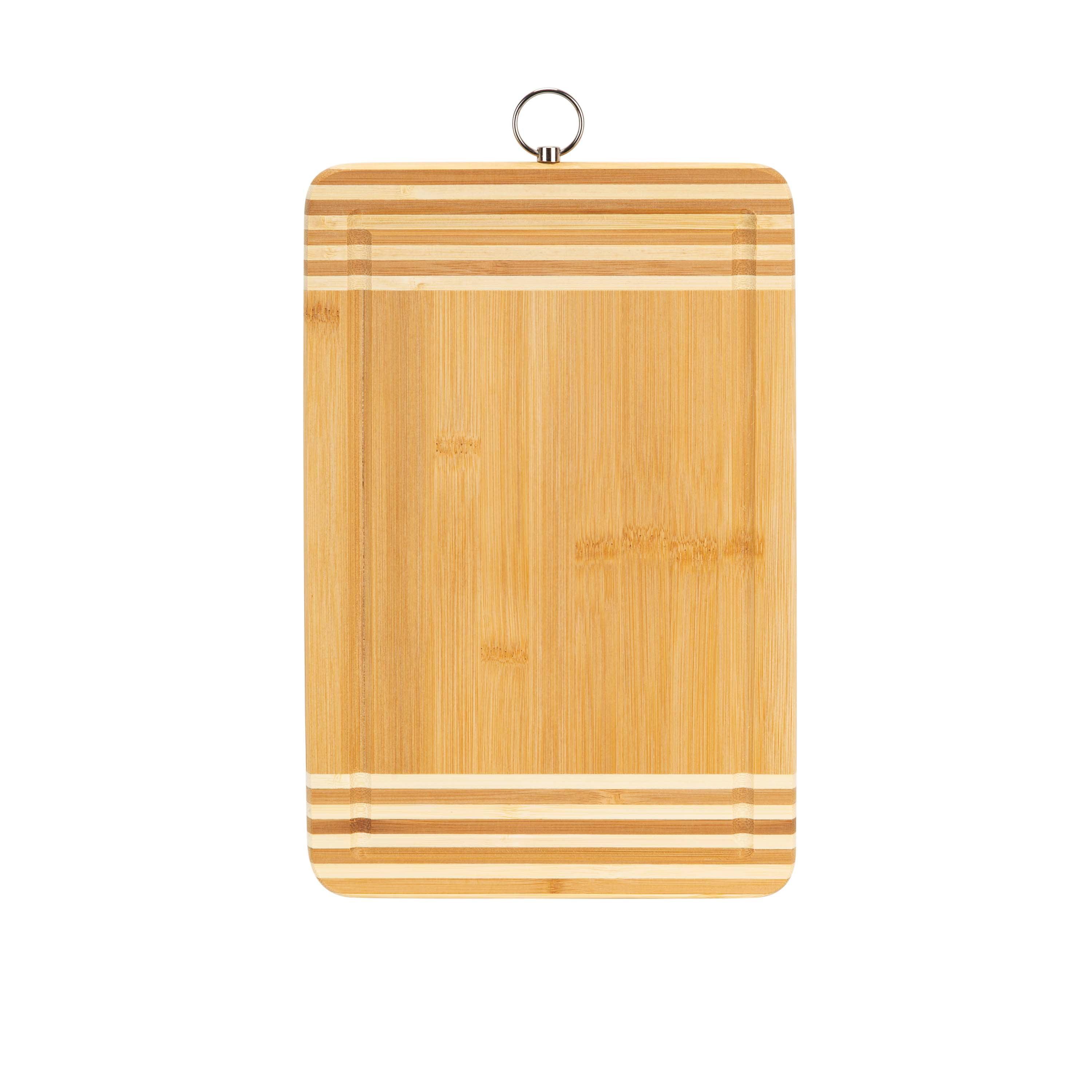 Medium Natural Bamboo Rectangular Cutting Board with Drip Groove