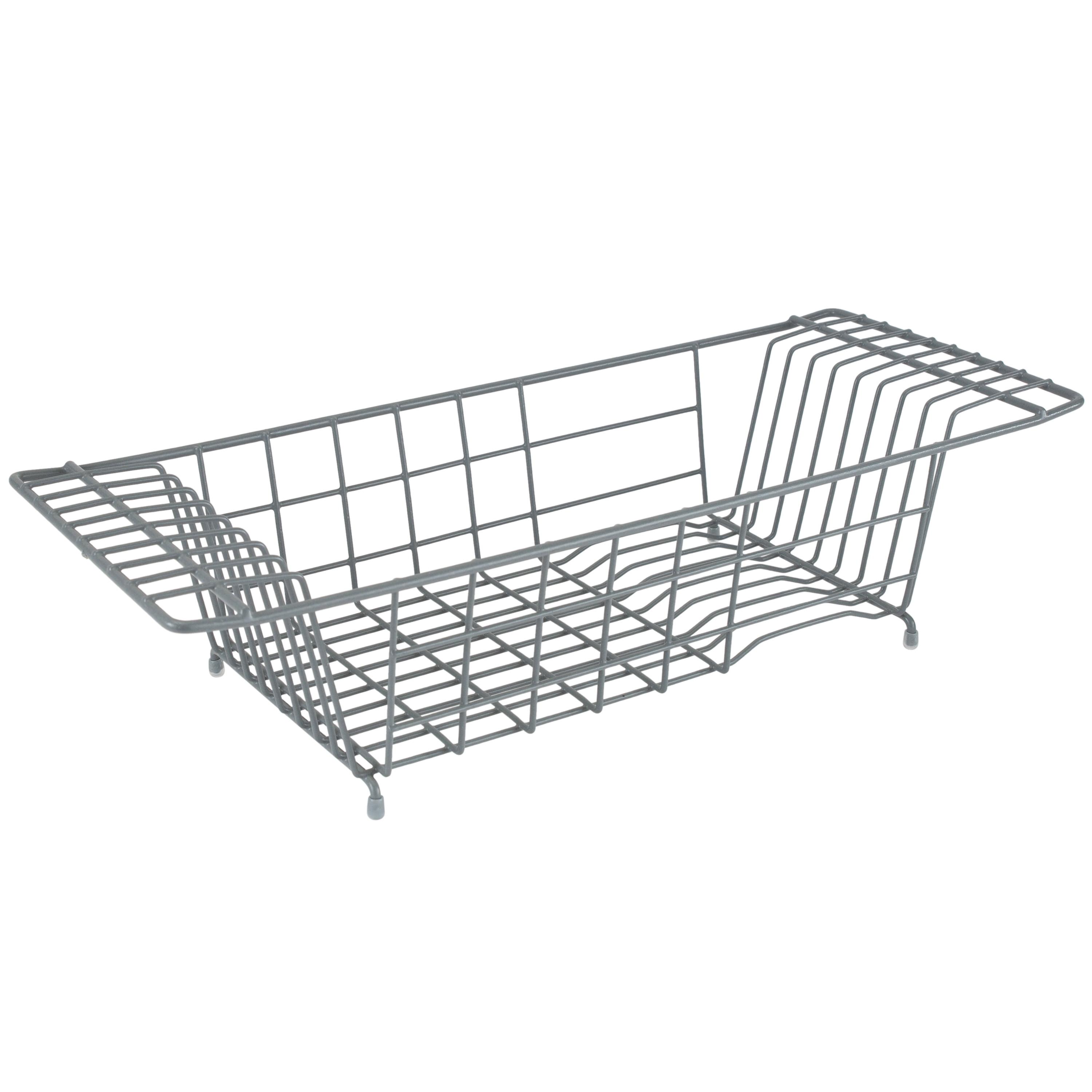 Gray Iron Over-the-Sink Dish Rack with Raised Feet