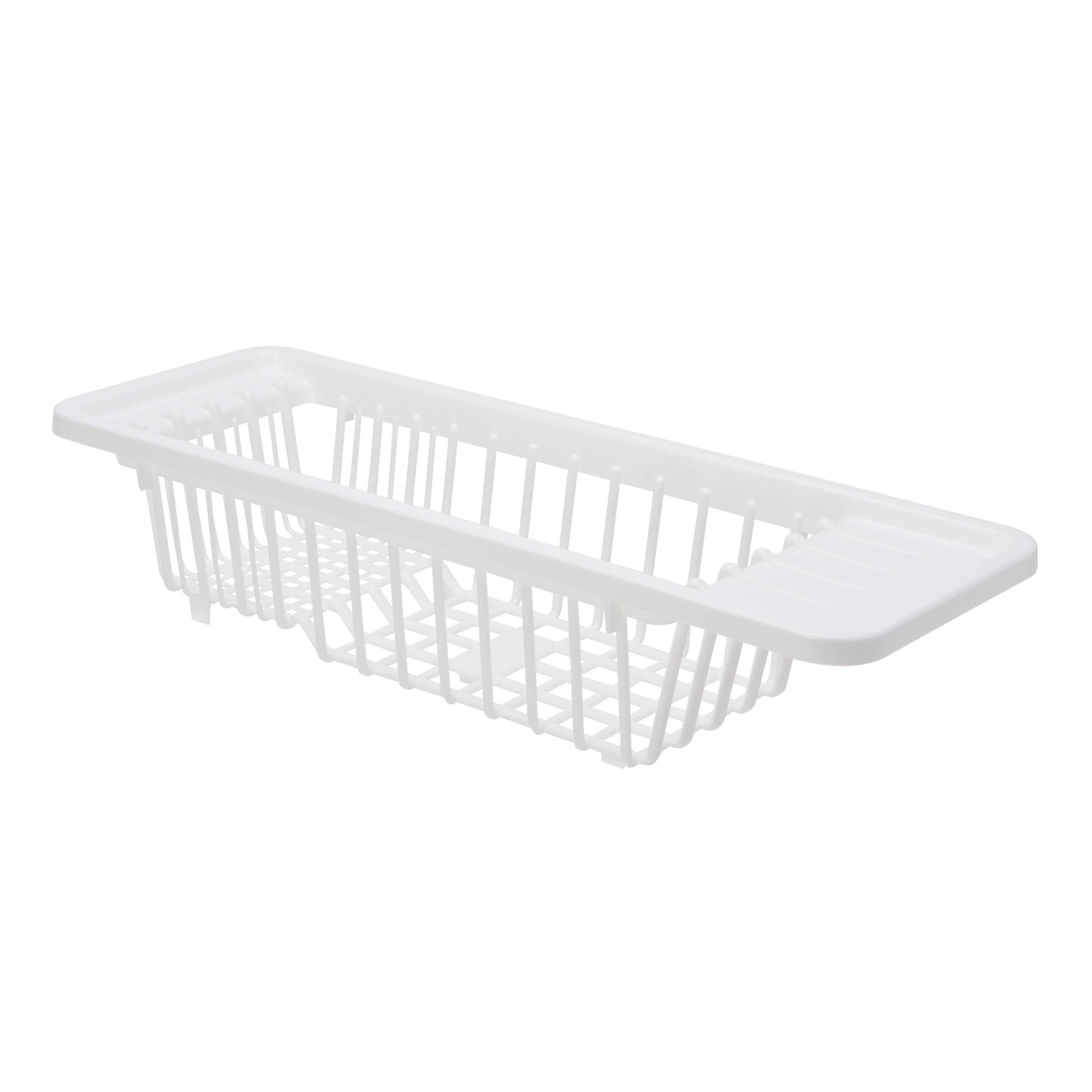 White Plastic Over-the-Sink Dish Drying Rack