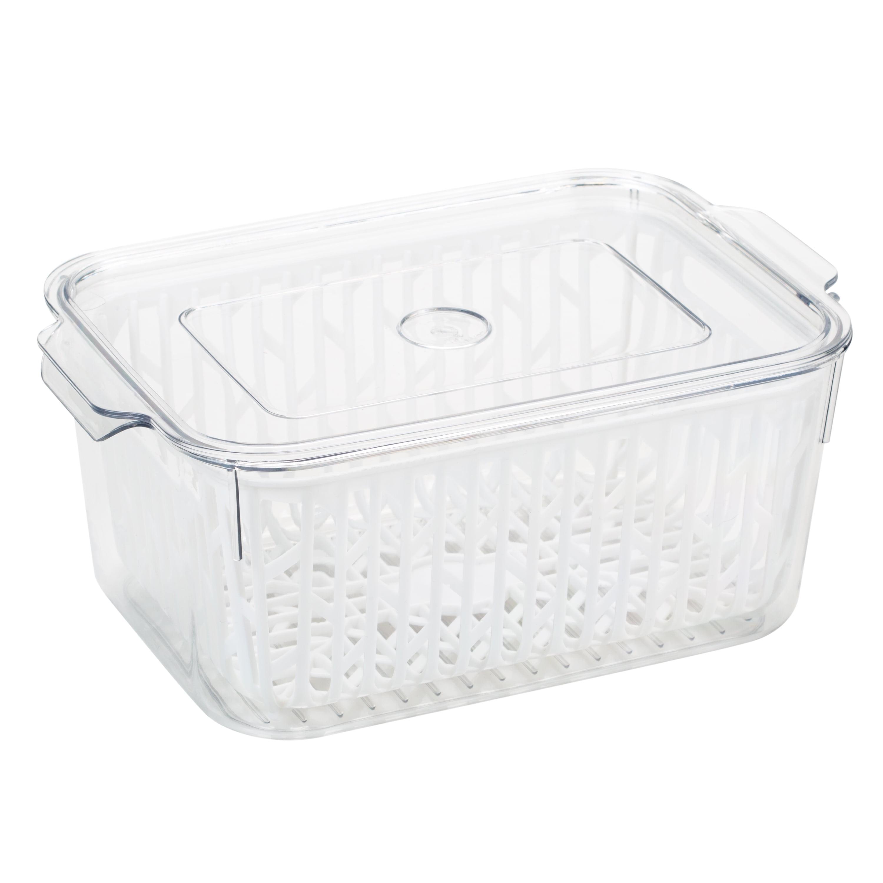 Clear Plastic Storage Container with Strainer