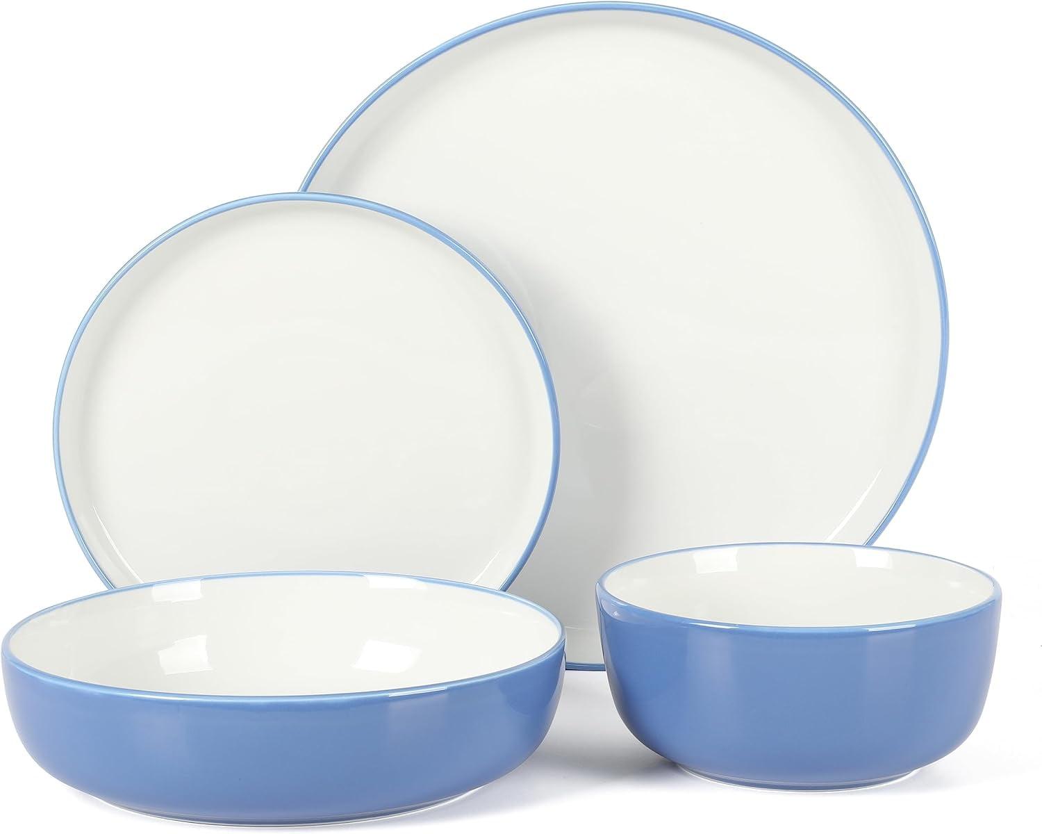 Sur La Table Kitchen Essentials Dinner Theatre 16 Piece Porcelain China Dinnerware Set - Service for 4