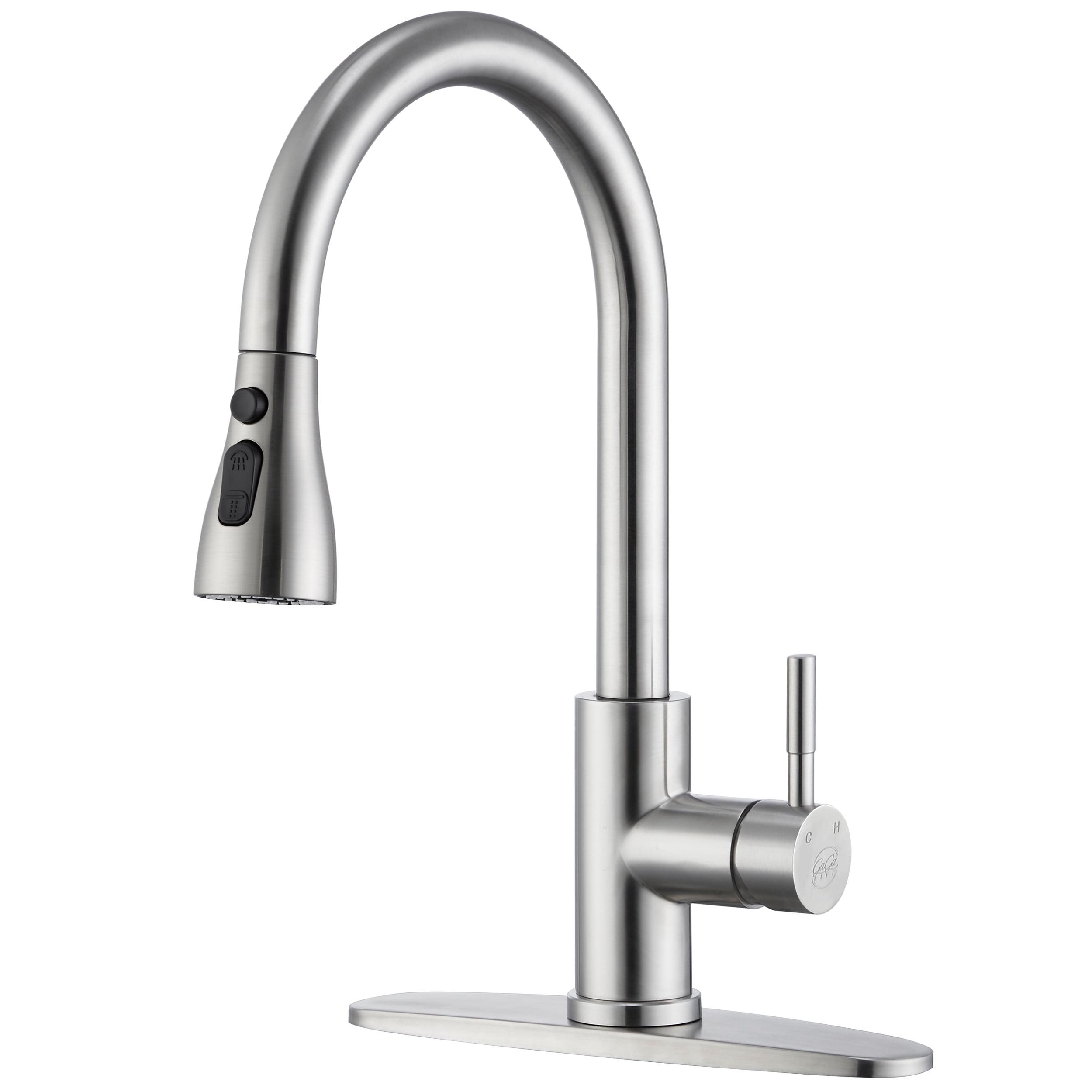 Brushed Nickel Kitchen Faucets, Stainless Steel High Arc Kitchen Sink Faucet, Single Handle