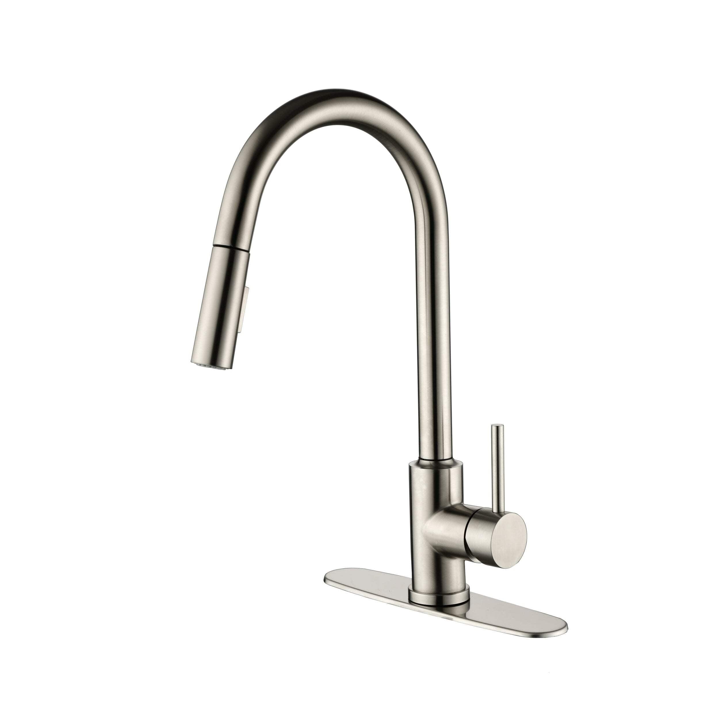 Brushed Nickel Single Handle Pull Down Kitchen Faucet