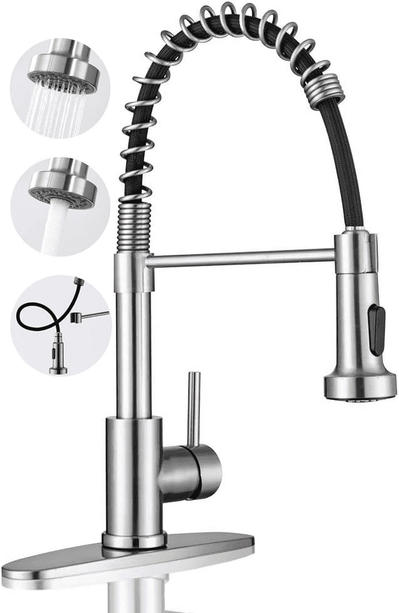 Single-Handle Pull-Down Sprayer High Arc Kitchen Faucet With Deck Plate