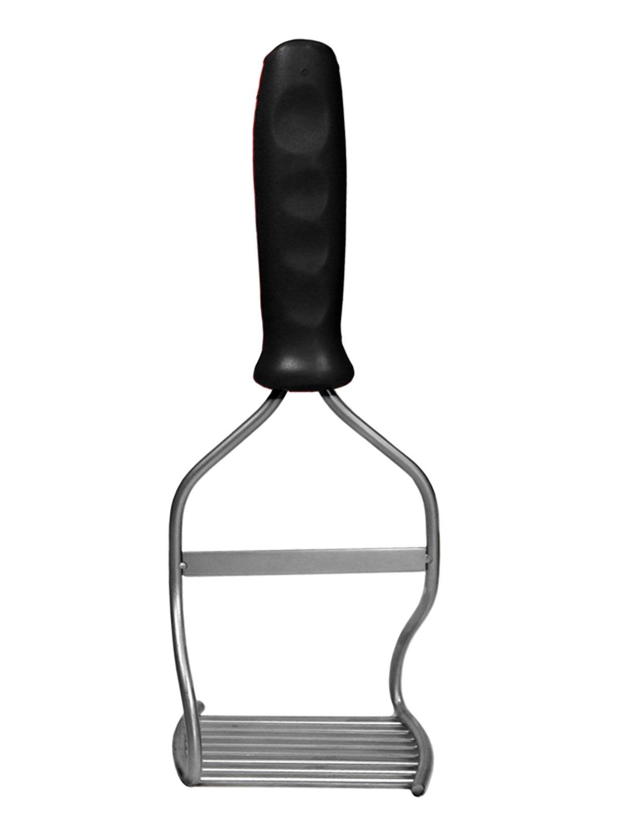 Black Stainless Steel Handheld Masher with Ergonomic Handle