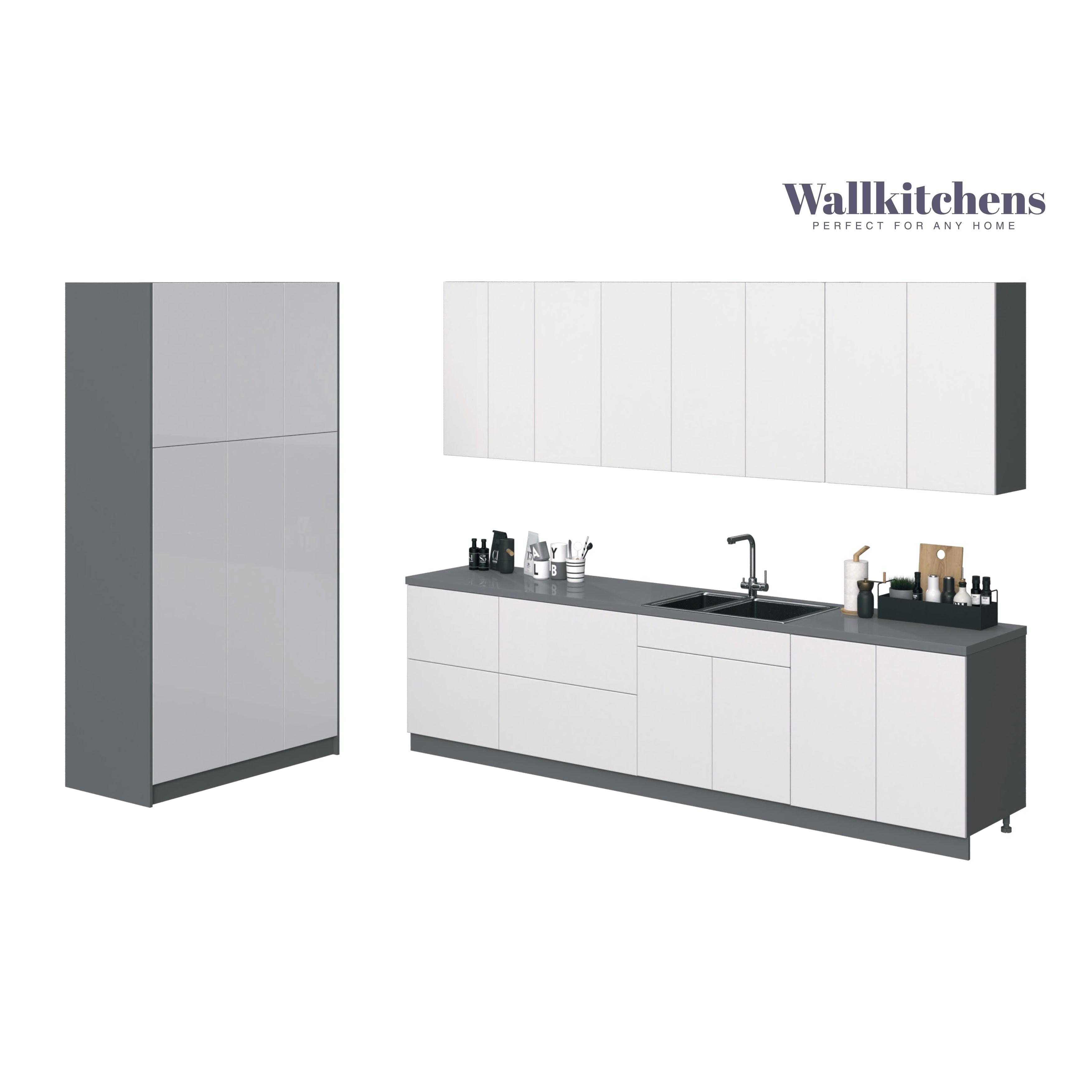 WALLKITCHENS FK-OASIS 123'' W x 96'' H Medium Density Fiberboard (MDF) Kitchen Cabinet Set Ready-to-Assemble