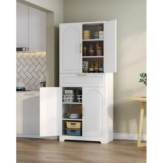 Metal Storage Cabinet With 2 Doors and 3 Adjustable Shelves, Black Kitchen Pantry for Food, Utility Cabinet for Laundry Room, Cupboard