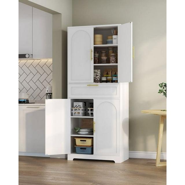 Metal Storage Cabinet With 2 Doors and 3 Adjustable Shelves, Black Kitchen Pantry for Food, Utility Cabinet for Laundry Room, Cupboard