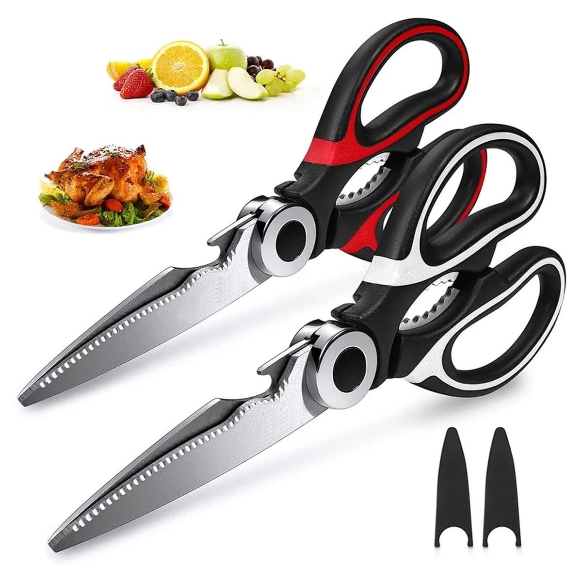 Kitchen Scissor For General Use 2-Packs,Heavy Duty Kitchen Raptor Meat Shears,Dishwasher Safe Cooking Scissors, Stainless Steel Multi-function Scissors For Food,Chicken,Poultry, Fish, Pizza