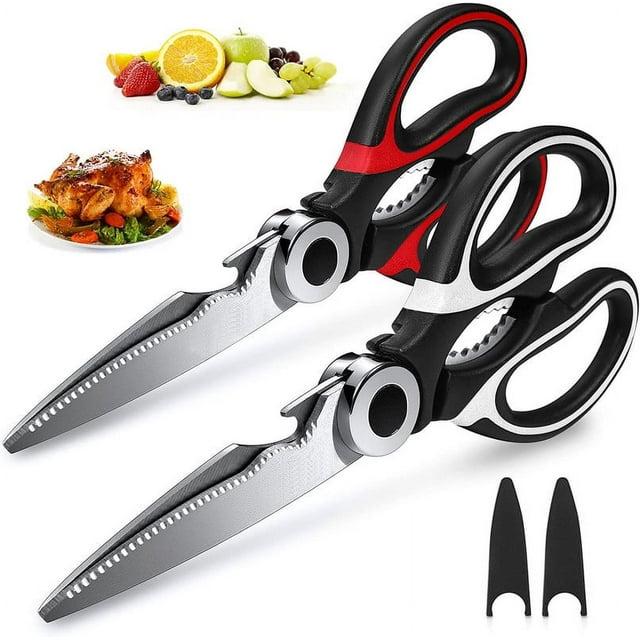 Kitchen Scissor For General Use 2-Packs,Heavy Duty Kitchen Raptor Meat Shears,Dishwasher Safe Cooking Scissors, Stainless Steel Multi-function Scissors For Food,Chicken,Poultry, Fish, Pizza