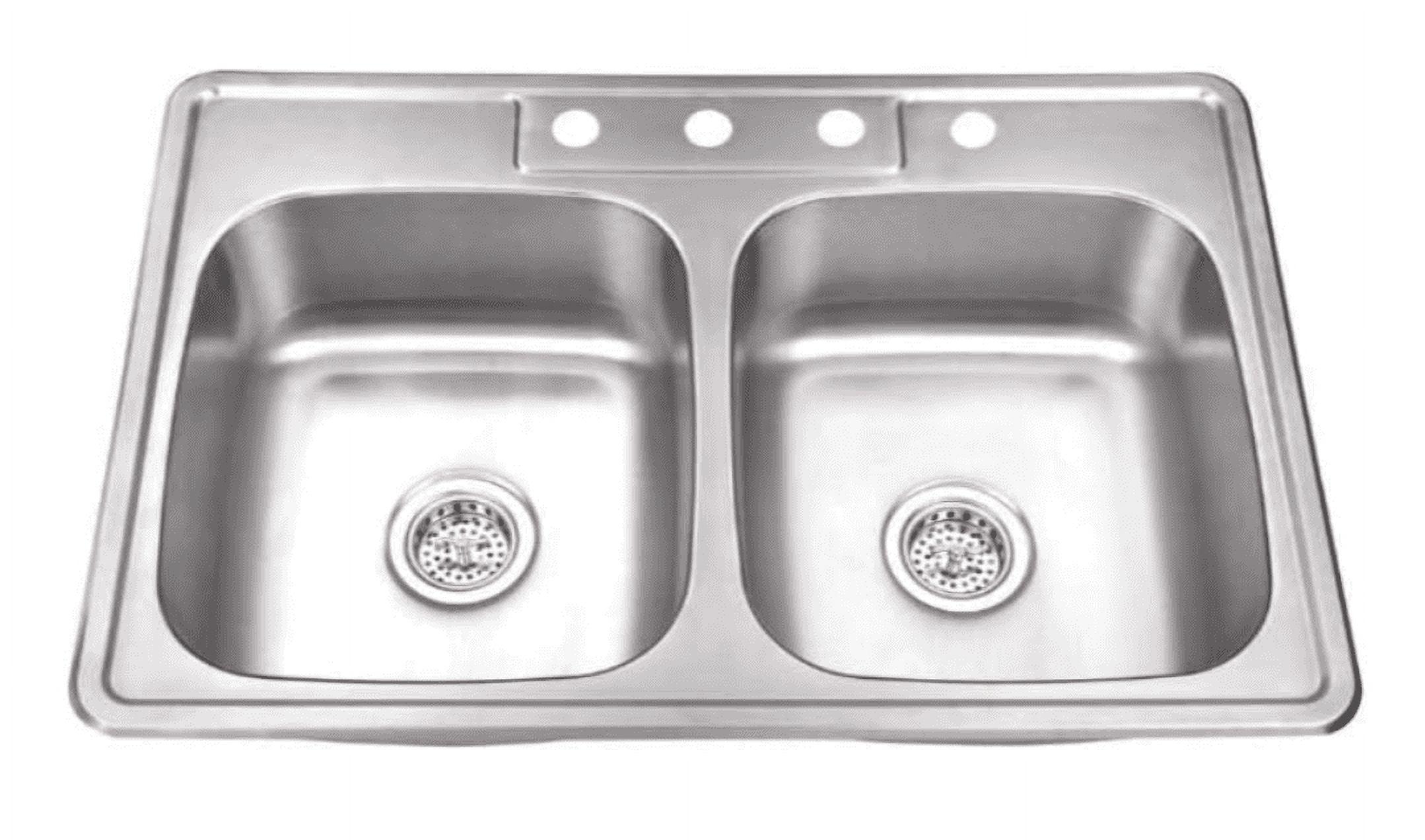 33'' Matte Stainless Steel Double Bowl Kitchen Sink