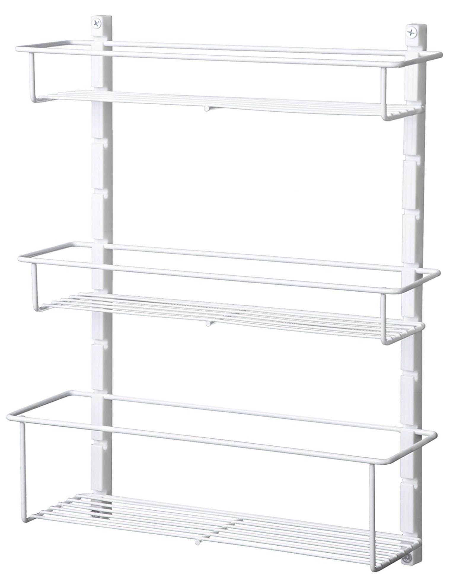 ClosetMaid Adjustable 3 Shelf Spice Rack Organizer Kitchen Pantry Storage for Cabinet Door or Wall Mount with Metal Shelves, White