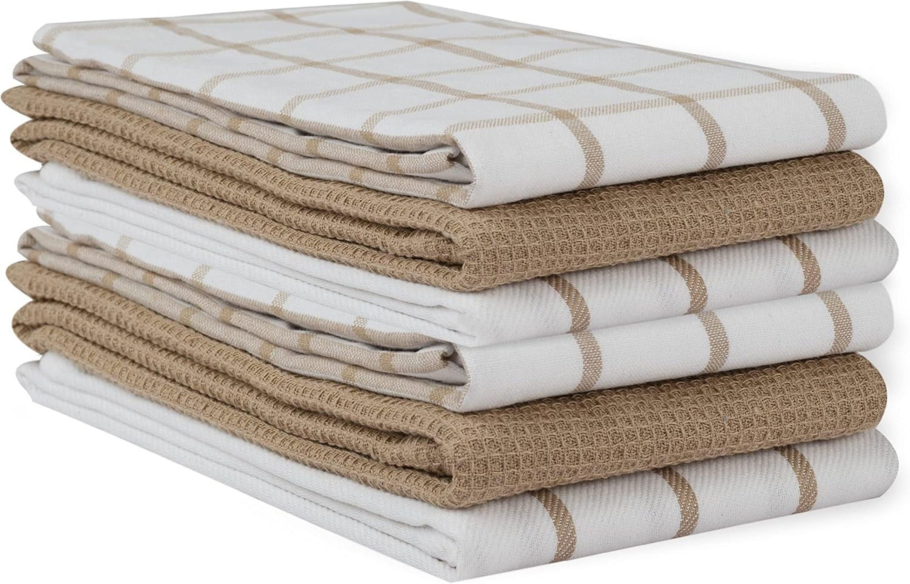 Casa Platino Kitchen Towels Set – 100% Cotton Premium Dish Cloths for Drying Dishes - 18"x28" – Beige