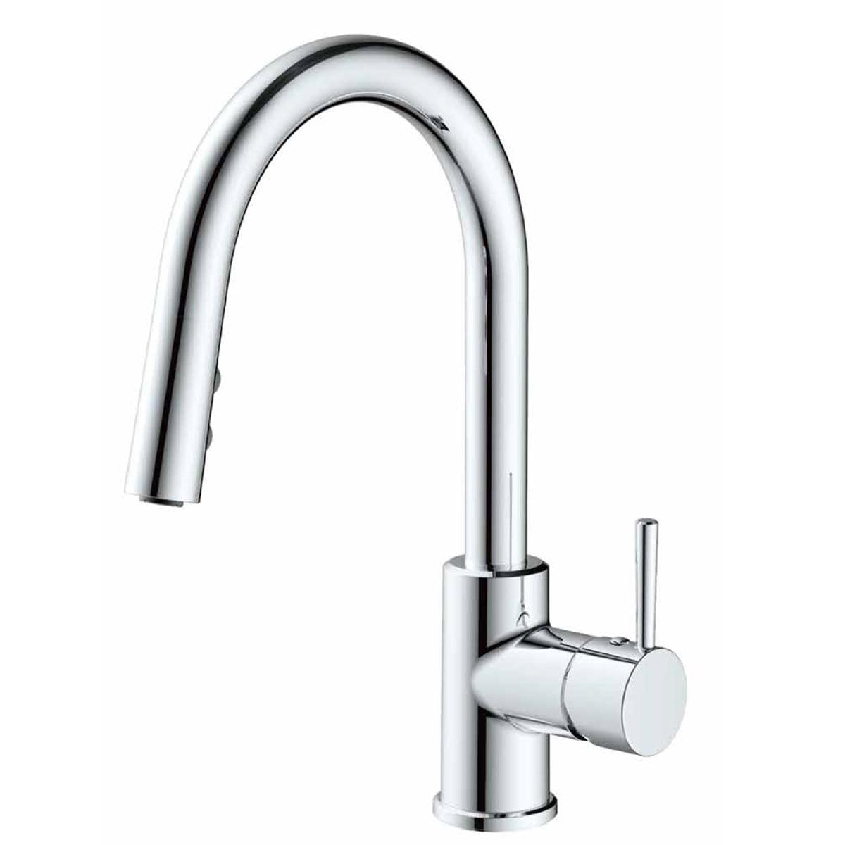 Kitchen faucet w/ pull down Sprayer, 1 handle, 1 or 3 hole Stainless Chrome