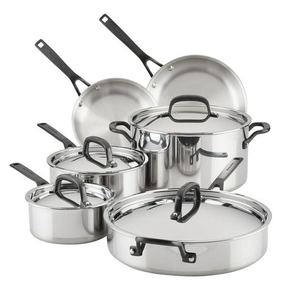 KitchenAid ® 10-Piece 5-Ply Clad Stainless Steel Cookware Set