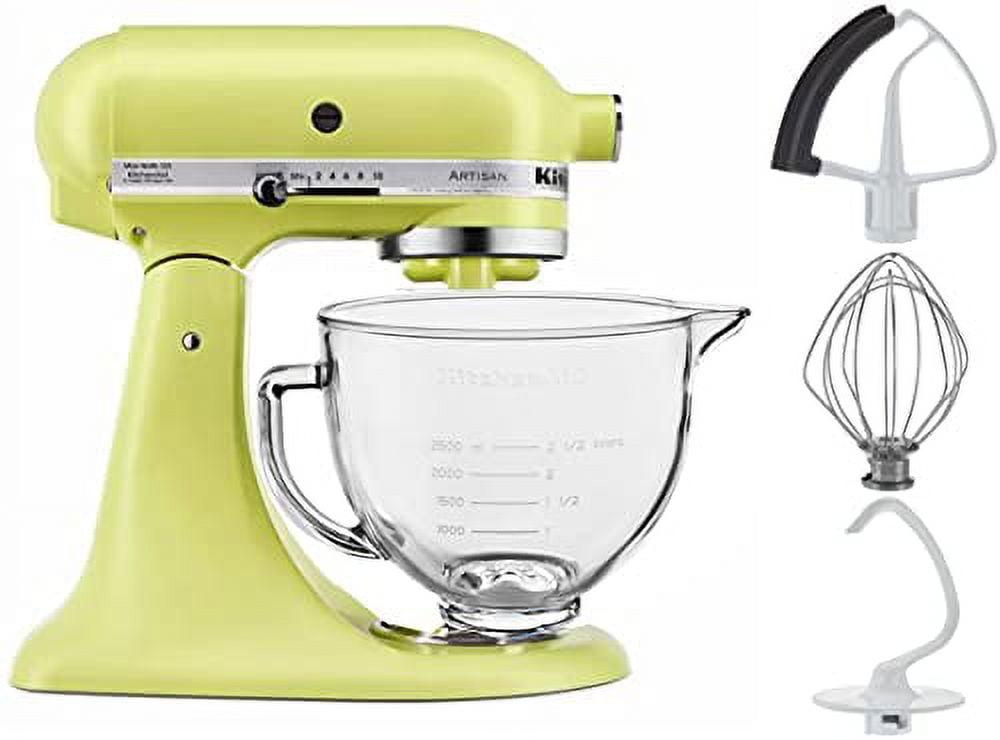 KitchenAid 5-Quart Tilt Head Stand Mixer With Flex Edge Beater Glass Bowl Kyoto Glow Green Yellow