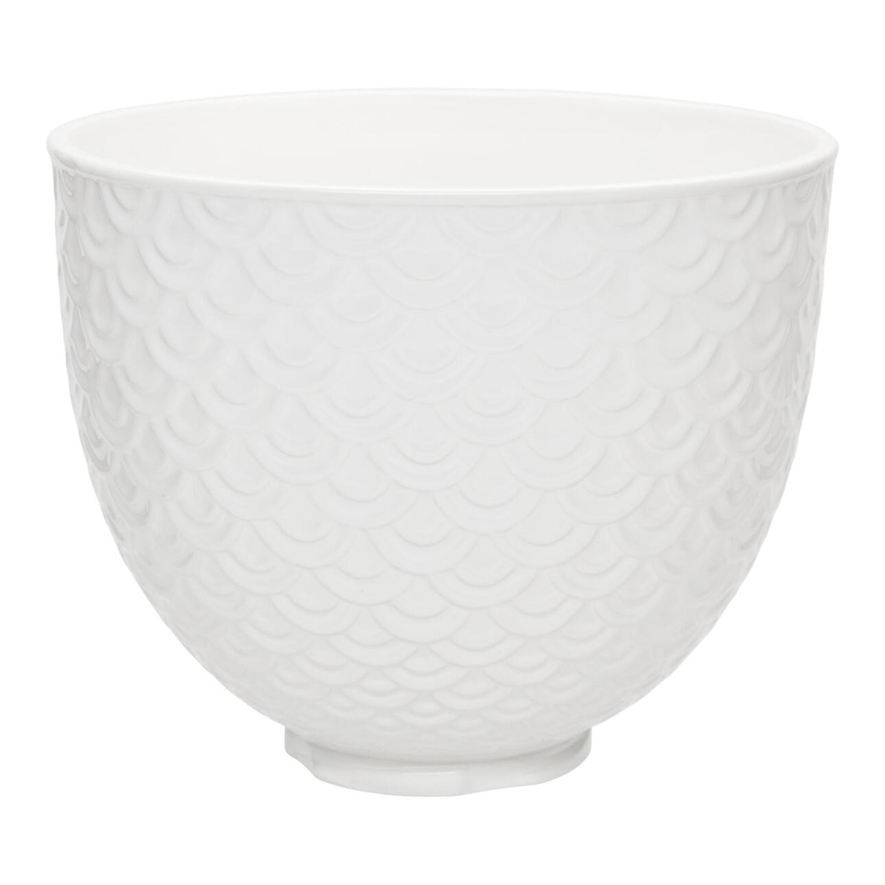 Elegant White Mermaid Lace 1.2 Gal Ceramic Mixer Bowl