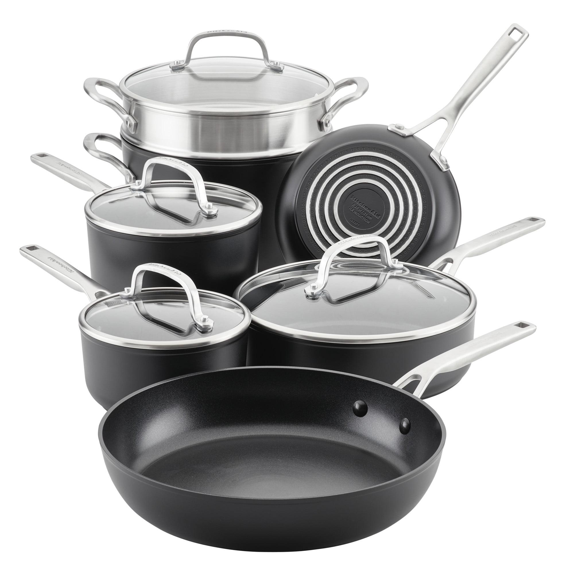 KitchenAid Hard-Anodized Induction Nonstick Cookware Set, 11-Piece