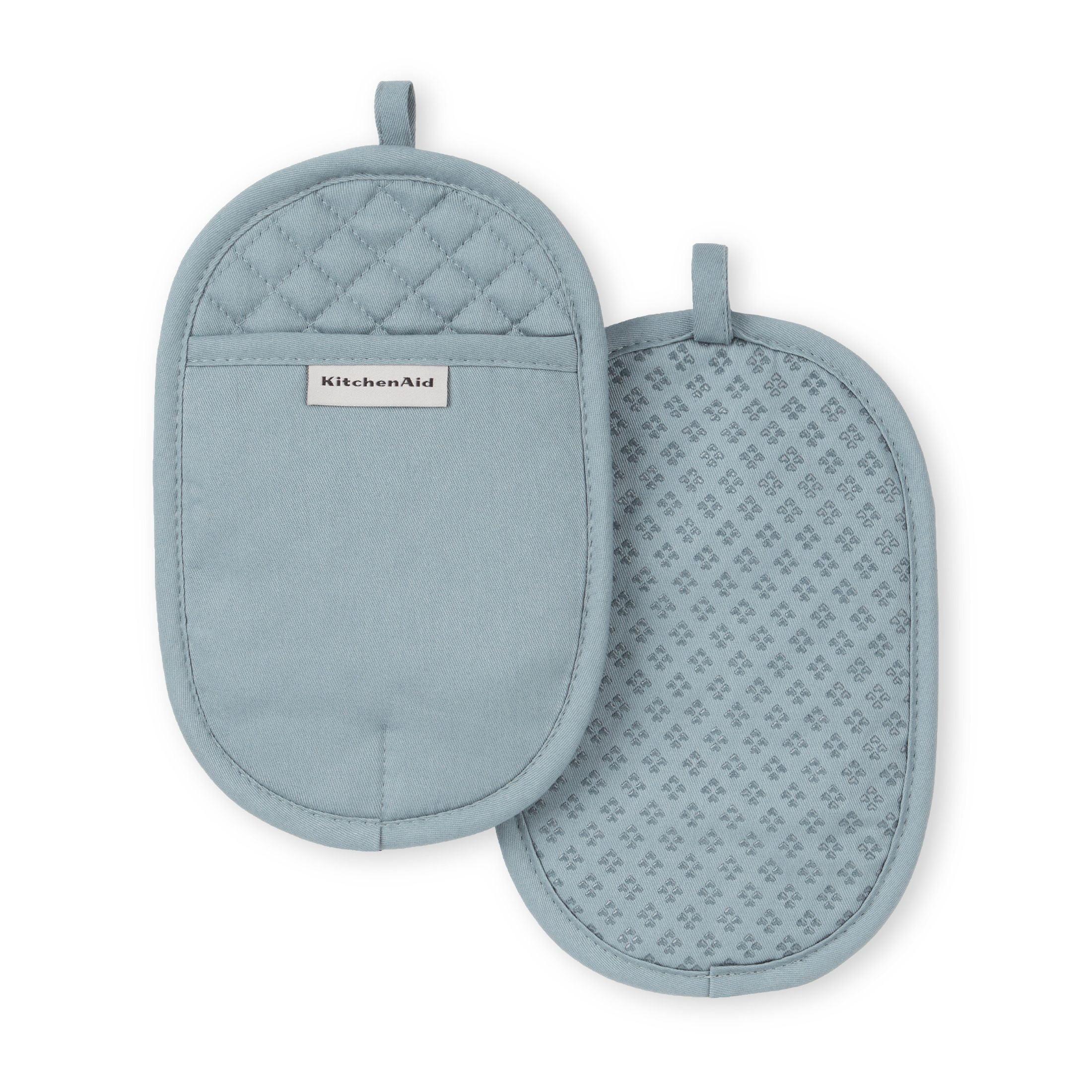 Fog Blue Silicone Grip 2-Piece Pot Holder Set